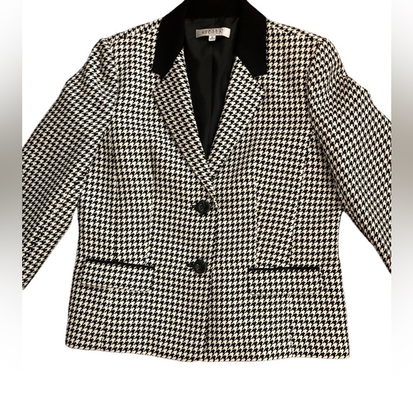Kasper Vintage Houndstooth Blazer- Black and White-Deadstock-NWT! - Picture 2 of 7